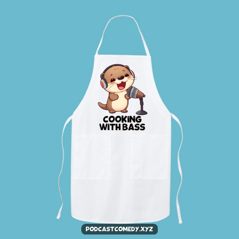 Funny Kawaii Otter Apron: Cook Up a Storm with Musical Flair