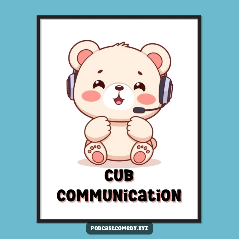 Funny Kawaii Bear Digital Art: Instant Game Vibes for Your Walls