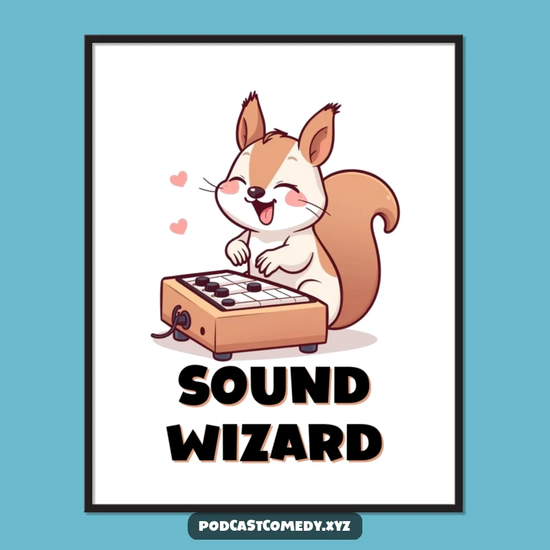 Funny Kawaii Squirrel Digital Art: Instant Beats for Your Walls