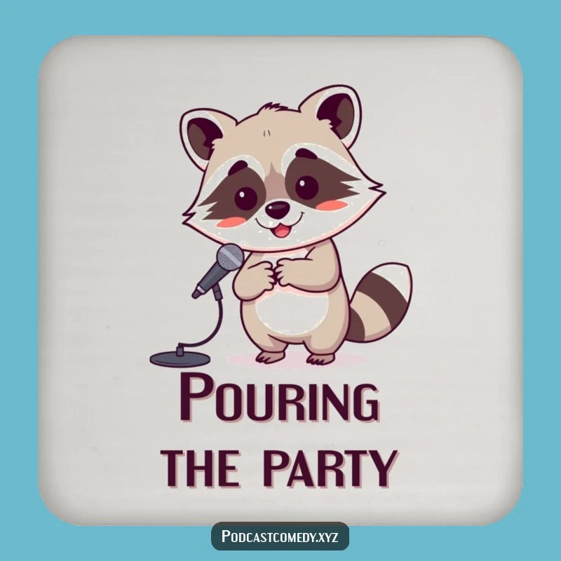 Funny Kawaii Raccoon Drink Coaster: Protect Surfaces with Stage Style