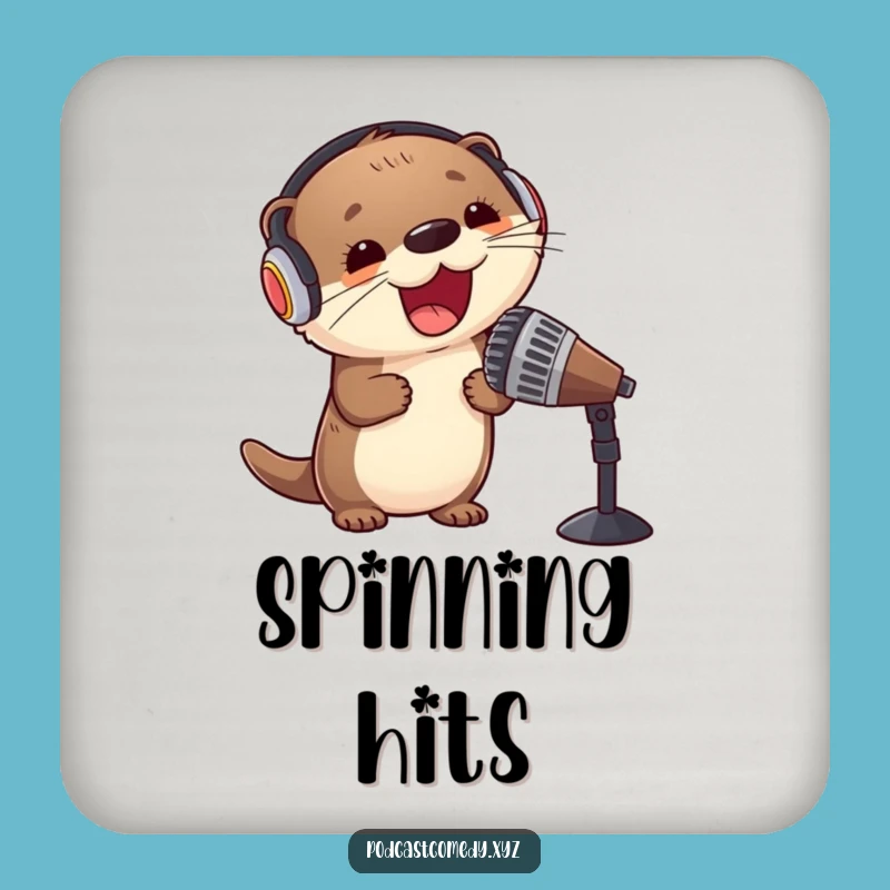 Funny Kawaii Otter Drink Coaster: Protect Surfaces with Musical Style