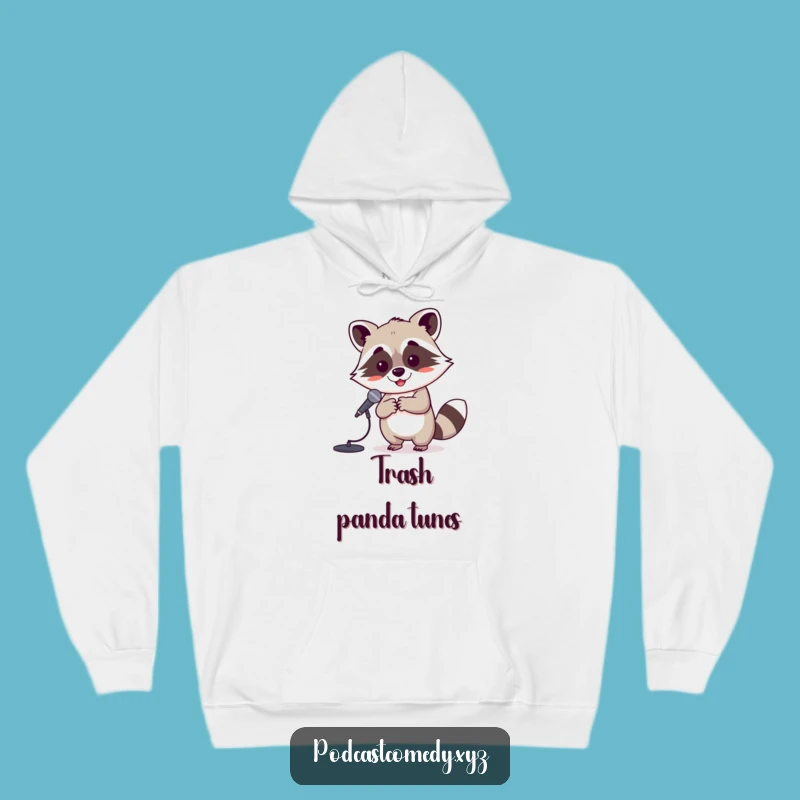 Cozy Funny Kawaii Raccoon Hoodie: Warm Vibes for Music Lovers