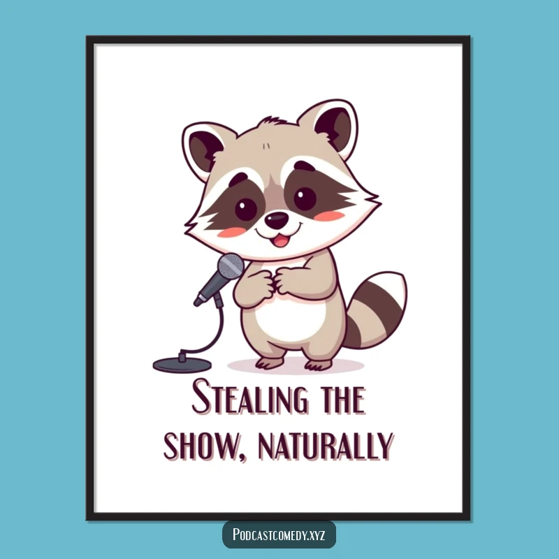 Free Printable Wall Art: Raccoon's Tiny Stage, Big Sound Decor