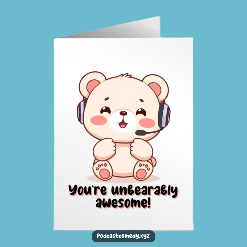 Free Printable Congrats Card: Bear Cub Cheers Your Success!