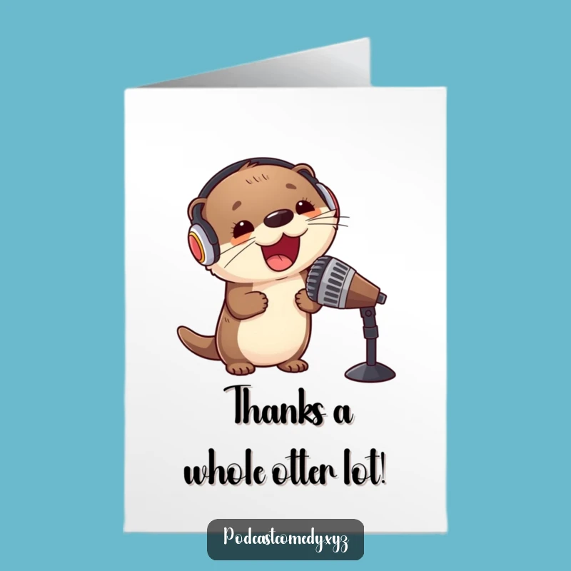 Free Printable Thank You Card: Kawaii Otter's Musical Gratitude