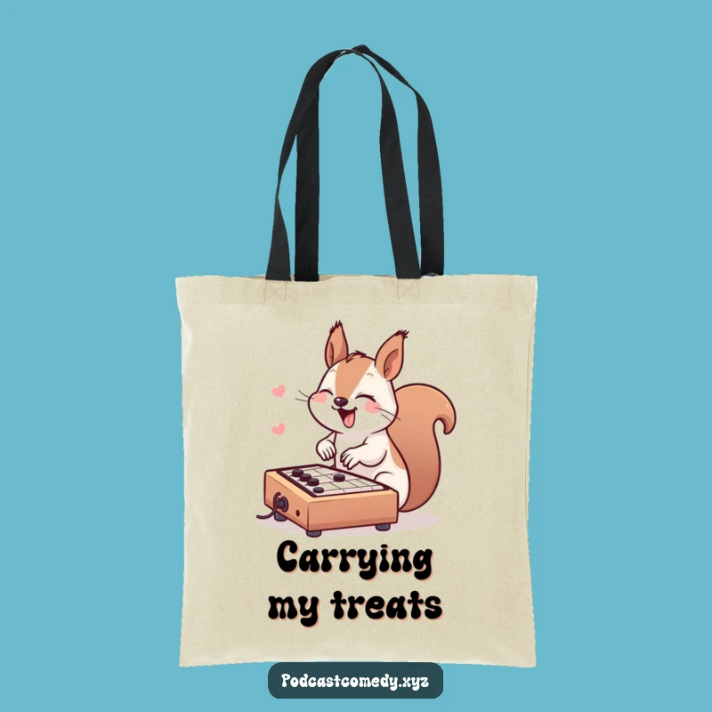 Funny Kawaii Squirrel Tote Bag: Carry Your Gear with Musical Flair