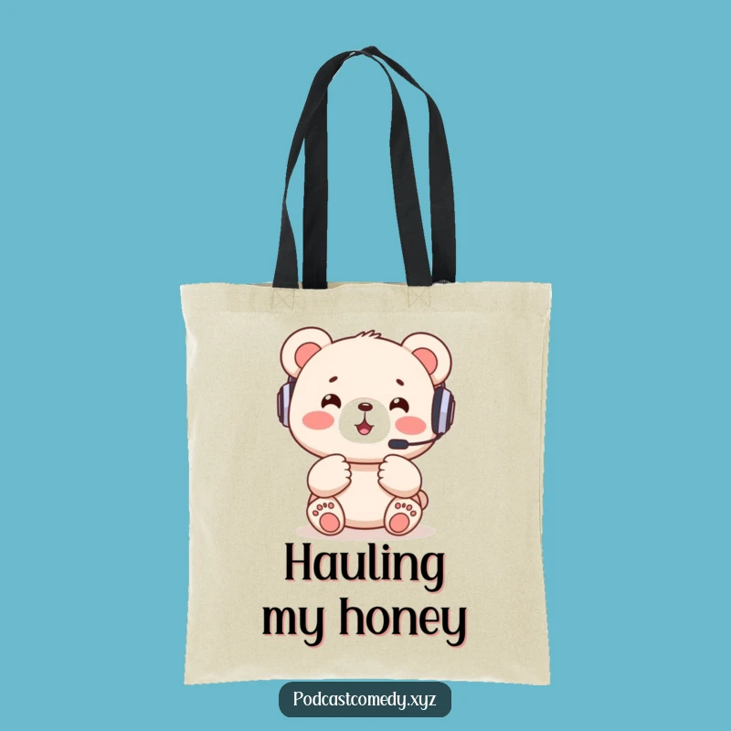 Funny Kawaii Bear Gamer Tote Bag: Carry Your Gaming Essentials